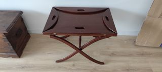 Mesa auxiliar madera maciza plegable