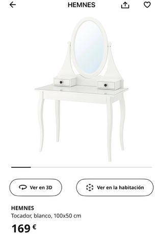 Tocador HEMNES blanco 100x50cm