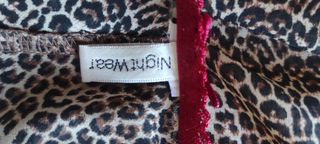 Camisón lencero marrón estampado leopardo + culote