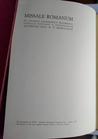 Missale Parvum 1973 - Copertina Rigida