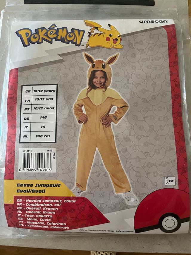 Disfraz Eevee Pokémon 10-12 años