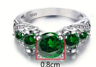 Anillo Plata circonitas verdes