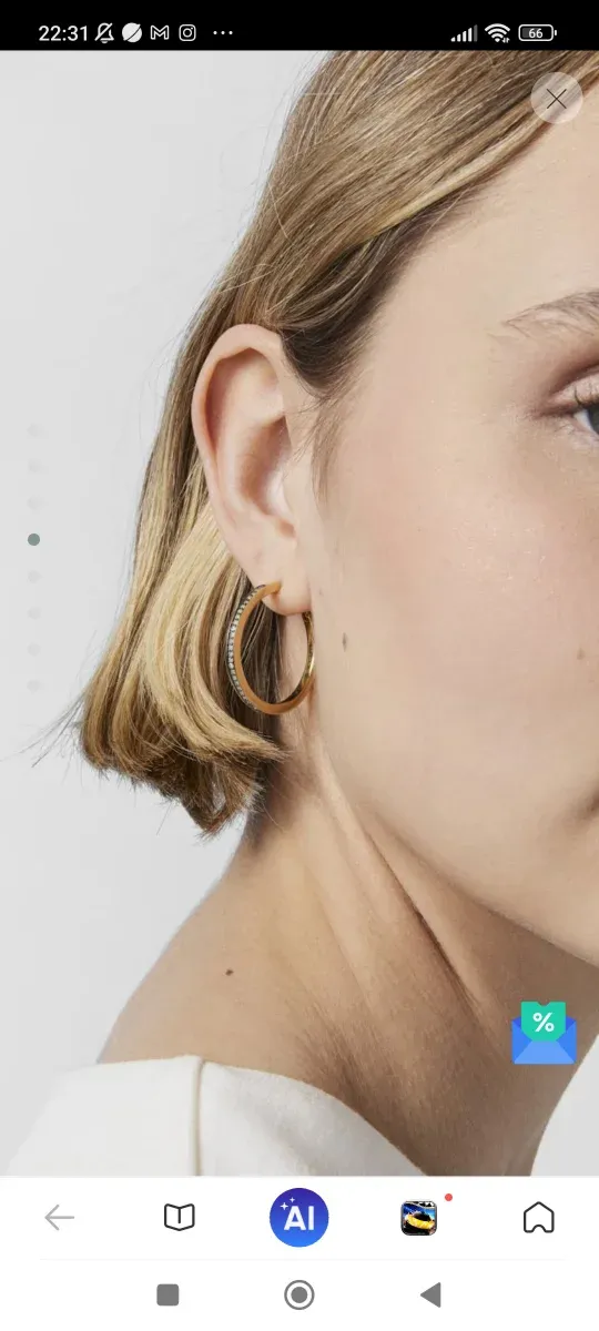 Pendientes aro grandes disco con baño de oro 18 kt