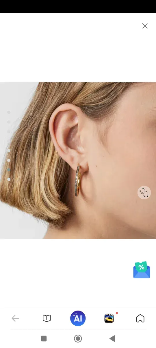 Pendientes aro grandes disco con baño de oro 18 kt