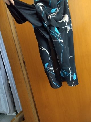 Vestito lungo estivo nero e turchese