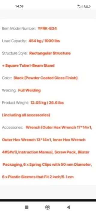 Soporte para pesas - 1350mm