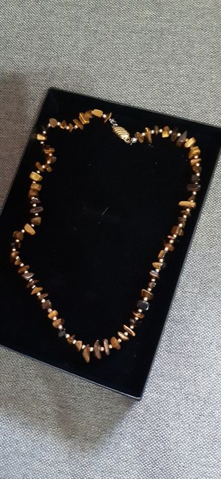 Collana girocollo pietra agata marrone