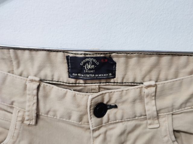 Pantalón slim beige Springfield hombre Talla 40