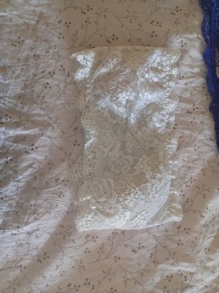 Tops encaje sin tirantes - Azul y Blanco