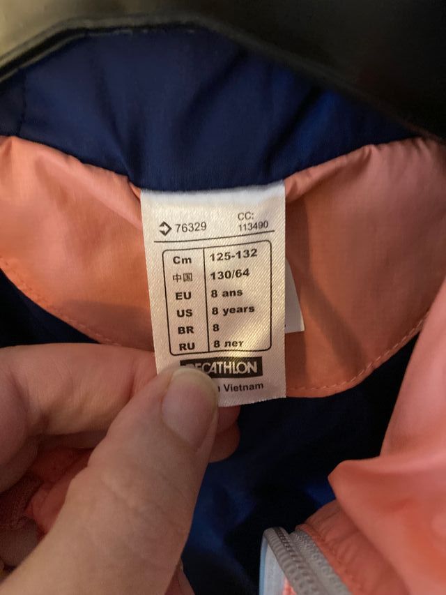 Giubbino Decathlon bimba 8 anni