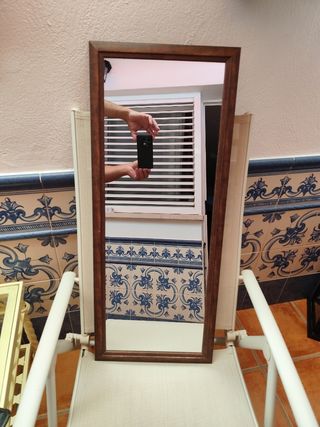 Espejo rectangular marrón