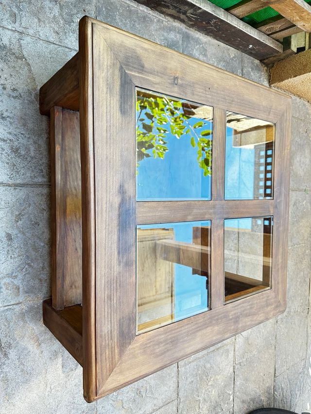 Mesa centro madera mexicana  - 4 cristales