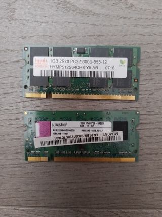 Memorias RAM Portátil SODIMM DDR DDR2 DDR3
