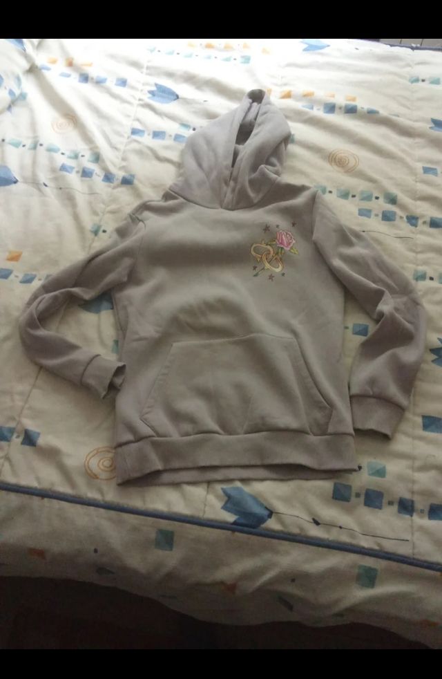 Sudadera gris capucha