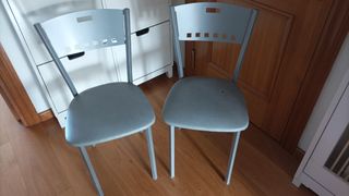 2 Sillas cocina metal gris