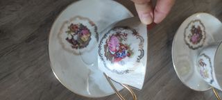 Juego café porcelana antiguo - 12 tazas