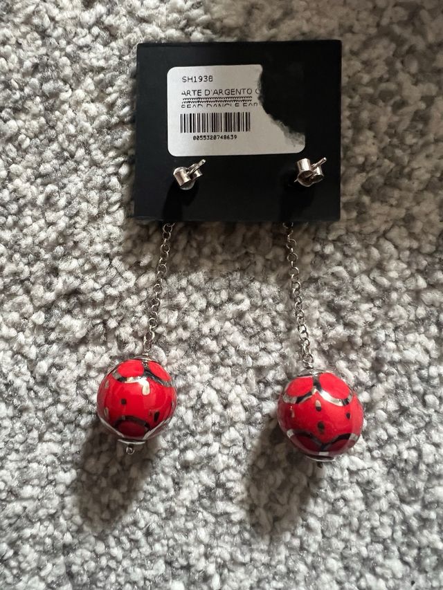 Orecchini MOMENTI d'argento rossi