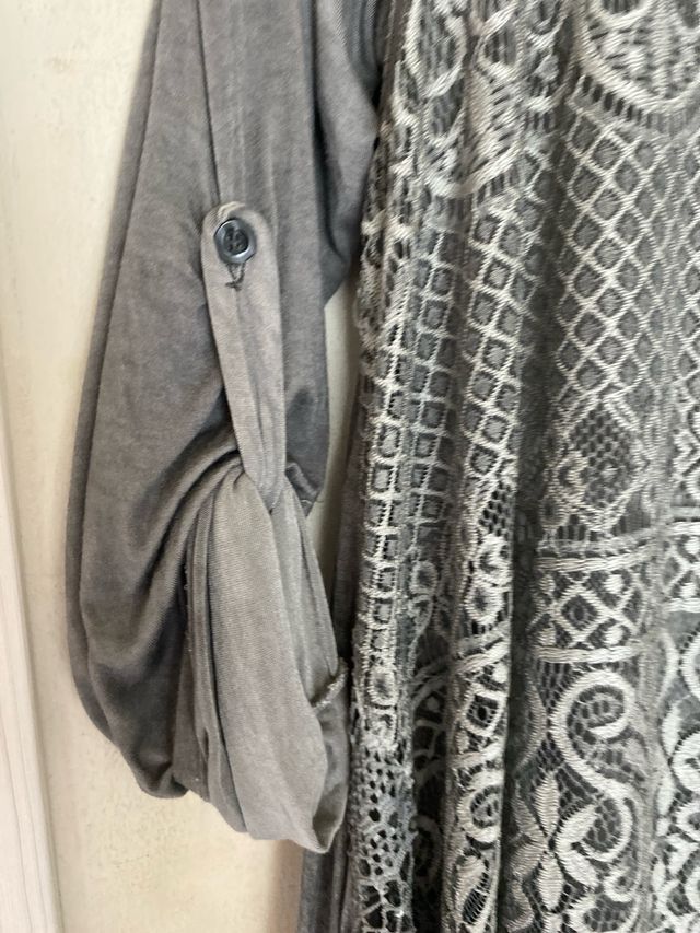 Vestito Donna Grigio Doppio Strato