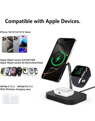 Cargador Magnético 3 en 1 Para Apple