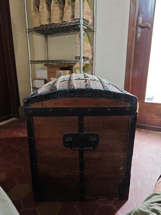 Baule antico legno ferro fine '800