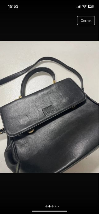Bolso negro piel mujer - bandolera