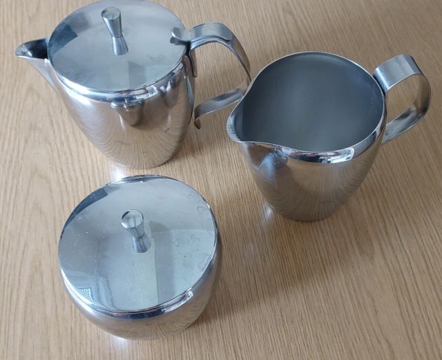 Juego lechera azucarero acero inoxidable