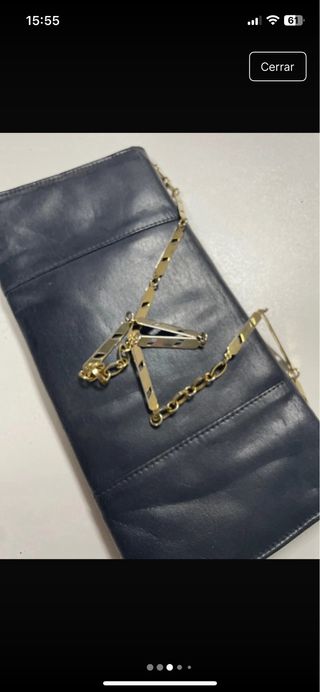 Bolso bandolera negro piel