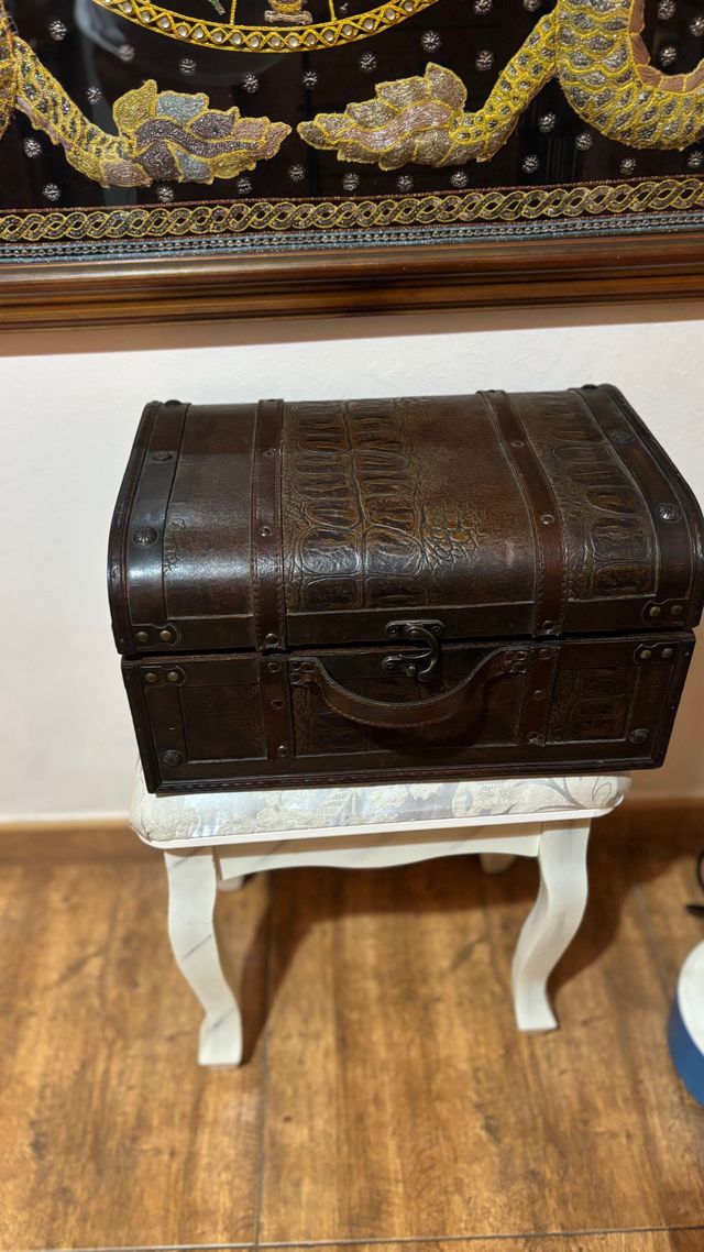 Baúl Vintage Piel y Madera