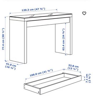 Tocador MALM blanco IKEA, escritorio, recibidor