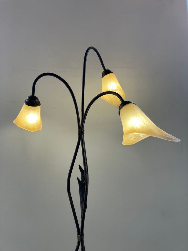 Lampada terra metallo marrone/oro