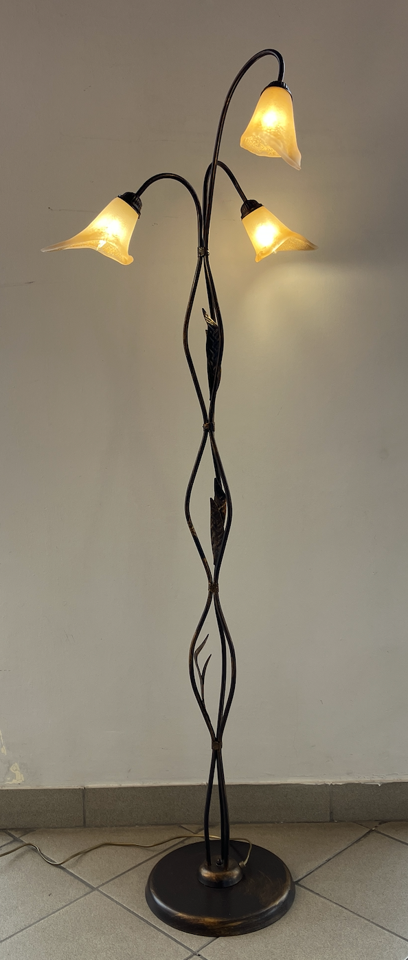 Lampada terra metallo marrone/oro