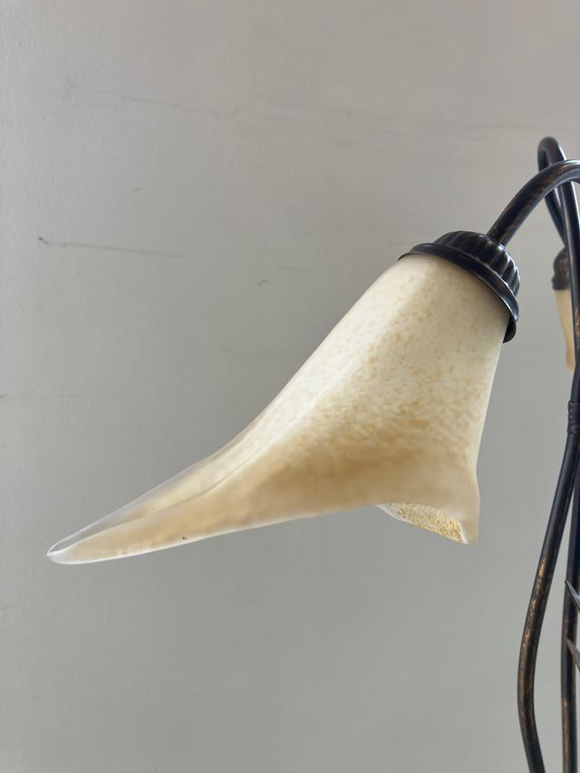 Lampada terra metallo marrone/oro