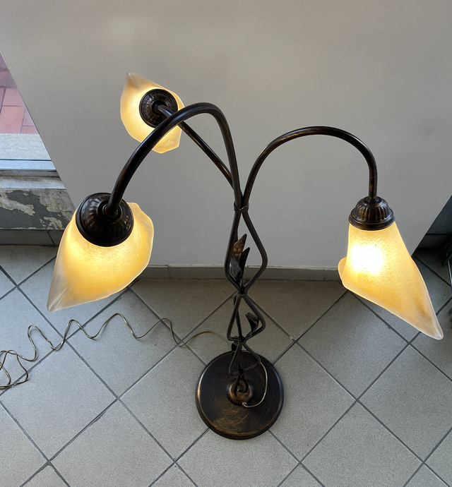 Lampada terra metallo marrone/oro