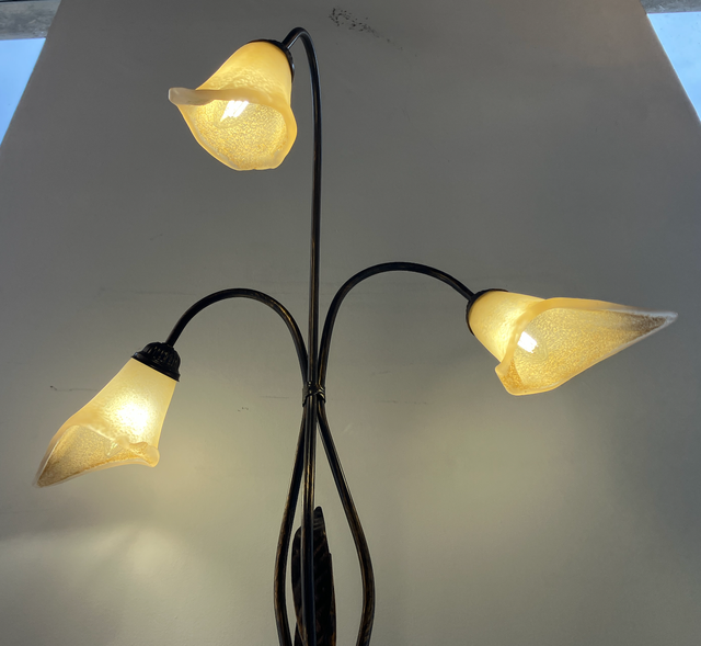 Lampada terra metallo marrone/oro