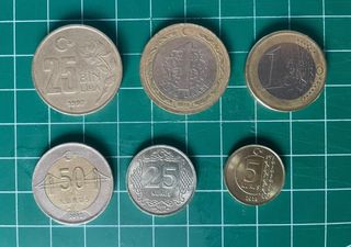 Monedas Turquía Liras y fracciones