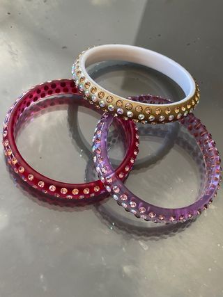 Bracciali Lucite Strass - 3pz
