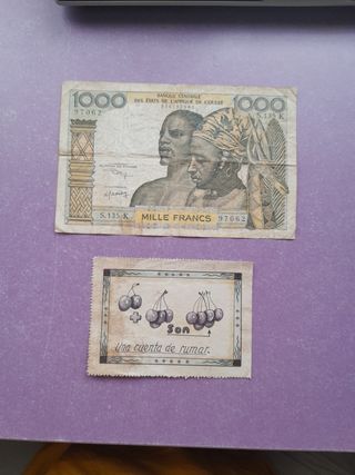 Billetes antiguas África Occidental Francesa