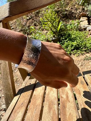 Pulsera plata 925 martillada