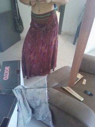 Falda larga boho - marrón multicolor