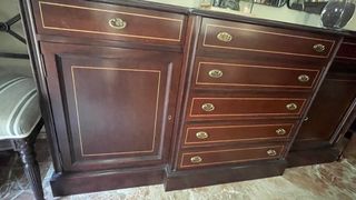 Comedor madera de caobilla maciza y aparador juego
