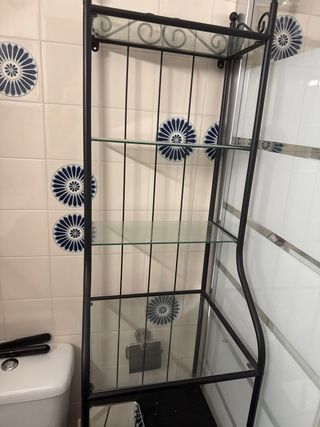 Estanteria baño - metal y cristal