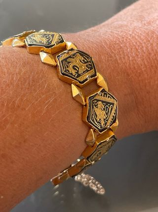 Braccialetto Vintage Lavorazione Toledo, nero oro