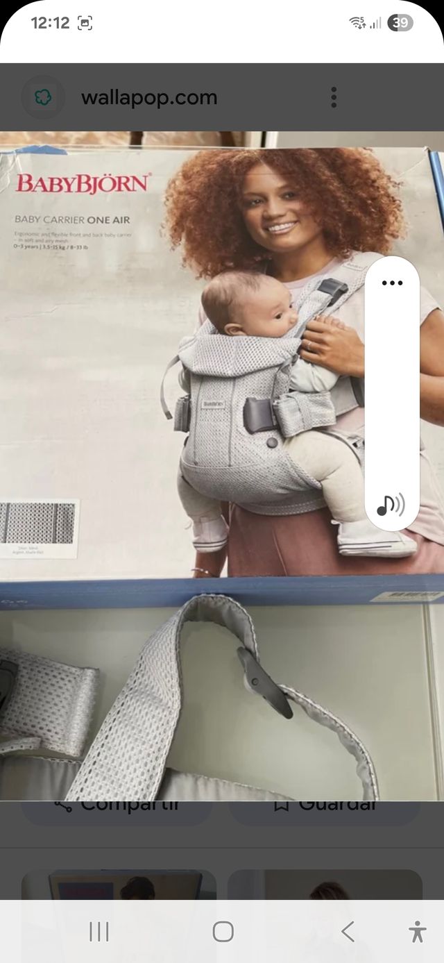 Portabebés Babybjörn One Air Gris Modelo TOP