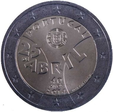 9 Monedas 2€ Portugal varios años Conmemorativa