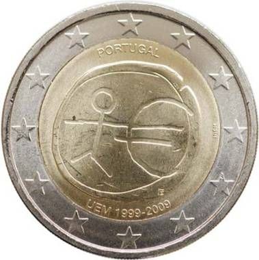 9 Monedas 2€ Portugal varios años Conmemorativa