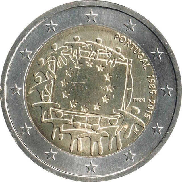 9 Monedas 2€ Portugal varios años Conmemorativa