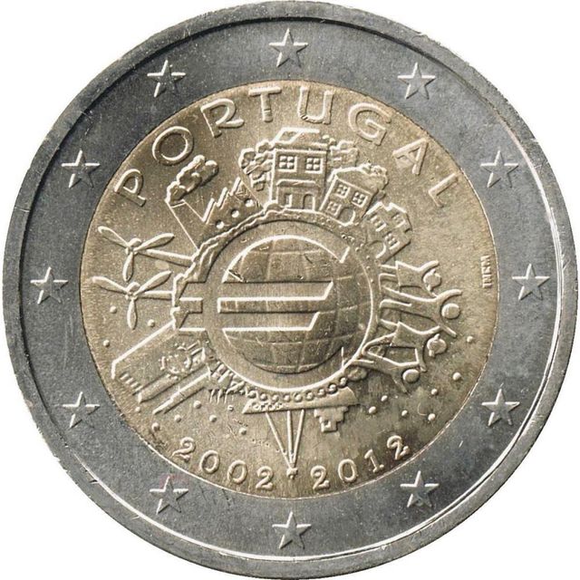 9 Monedas 2€ Portugal varios años Conmemorativa
