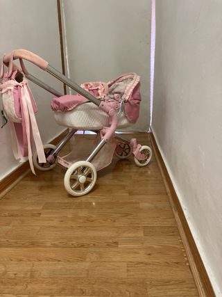 Carrito bebé muñecas rosa