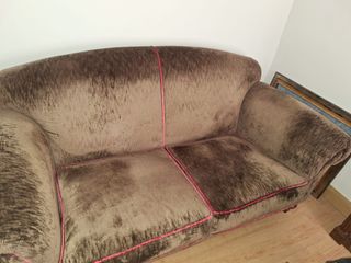 Sofá terciopelo marrón