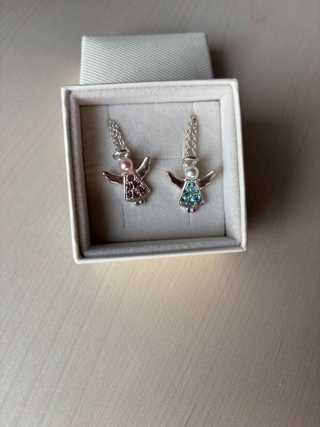 Collane ciondolo angioletti rosa e turchese